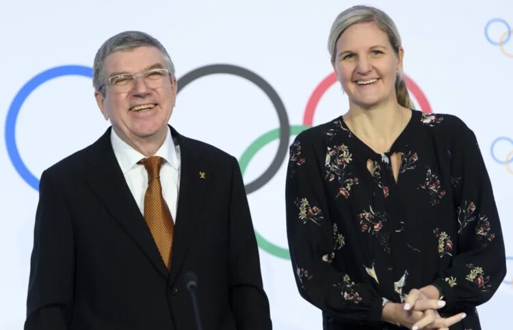 Thomas Bach i Kirsty Coventry, fot. PAP/EPA/KEYSTONE/LAURENT GILLIERON