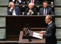 Wystąpienie premiera Donalda Tuska w Sejmie ws. bezpieczeństwa Polski (PAP/Radek Pietruszka)