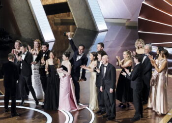 Twórcy filmu "Anora". Fot. PAP/EPA/ALLISON DINNER