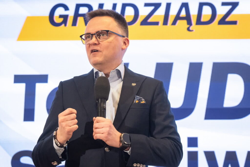 Hołownia po fiasku rozmów Zełenski - Trump: Nie powinniśmy mieć złudzeń 2 Szymon Hołownia podczas spotkania z wyborcami w Grudziądzu (PAP/Tytus Żmijewski)