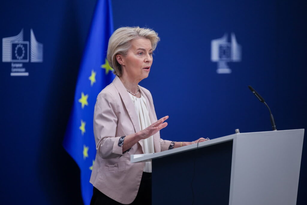 Poznaliśmy plan dozbrajania Europy. Co zakłada? 2 Ursula von der Leyen, przewodnicząca Komisji Europejskiej (PAP/EPA/OLIVIER MATTHYS)