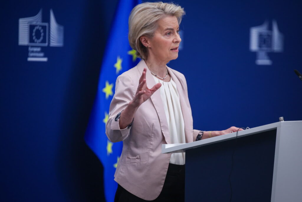 Ursula von der Leyen. Fot. PAP/EPA/OLIVIER MATTHYS
