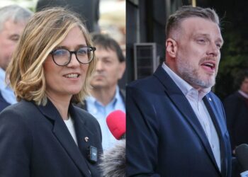 Magdalena Biejat (Nowa Lewica) i Adrian Zandberg (Partia Razem) - kampania prezydencka 2025 (PAP)