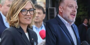 Biejat i Zandberg spotkają się z mieszkańcami Zielonej Góry 10 Magdalena Biejat (Nowa Lewica) i Adrian Zandberg (Partia Razem) - kampania prezydencka 2025 (PAP)