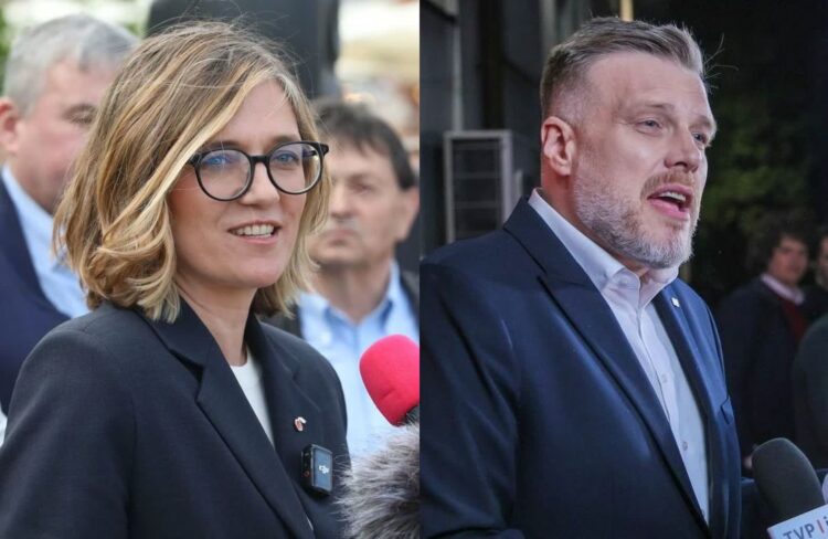 Magdalena Biejat (Nowa Lewica) i Adrian Zandberg (Partia Razem) - kampania prezydencka 2025 (PAP)