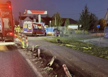 Auto wjechało w płot stacji benzynowej Radio Zachód - Lubuskie