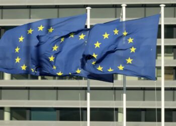 Flagi UE. Fot. PAP/EPA/RONALD WITTEK