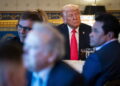 Na zdjęciu Donald Trump (PAP/EPA/AL DRAGO / POOL)