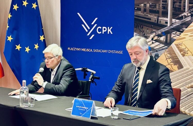 Maciej Lasek i Filip Czernicki - konferencja ws. przetargów CPK (x.com/LasekMaciej)