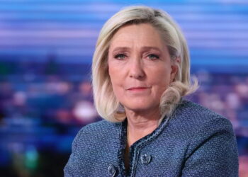 Liderka francuskiej skrajnej prawicy Marine Le Pen. Fot. PAP/EPA/THOMAS SAMSON / POOL