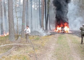 Pożar ciągnika w Janczewie. Zajął się las Radio Zachód - Lubuskie