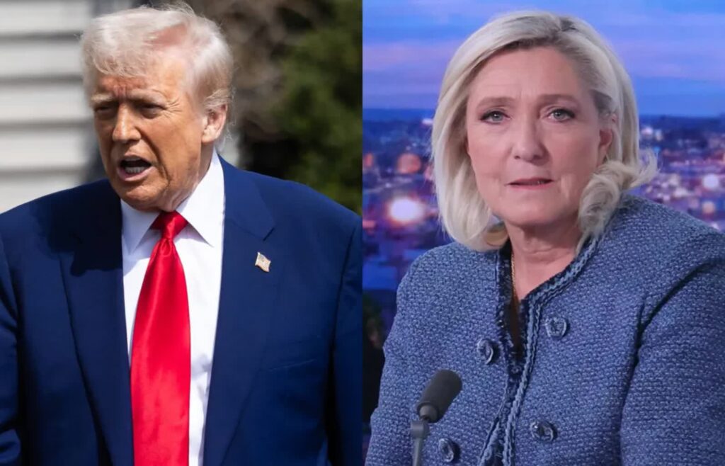 Donald Trump i Marine Le Pen. Fot. PAP/EPA/FRANCIS CHUNG / EPA/POOL/THOMAS SAMSON / POOL MAXPPP OUT