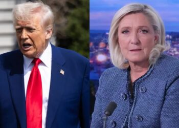 Donald Trump i Marine Le Pen. Fot. PAP/EPA/FRANCIS CHUNG / EPA/POOL/THOMAS SAMSON / POOL MAXPPP OUT