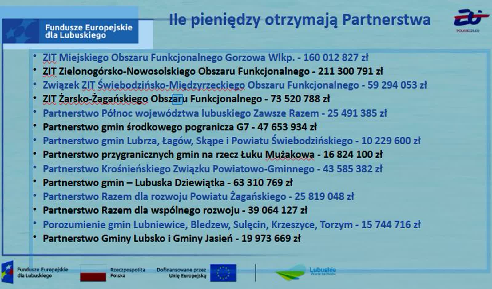 Samorządy powiązane w partnerstwa, unijny tort podzielony 11 partn-ok.jpg