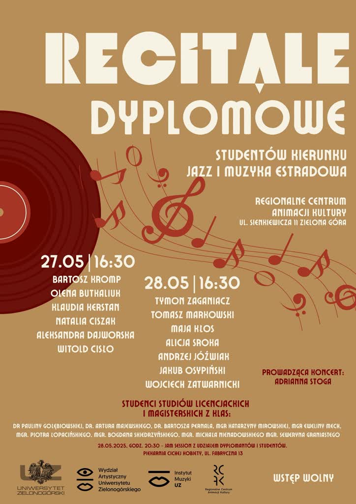 Koncerty dyplomowe studentów UZ Radio Zachód - Lubuskie