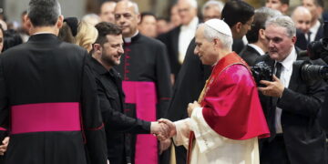 Spotkanie papieża Leona XIV i prezydenta Ukrainy Wołodymyra Zełenskiego (PAP/EPA/PRESIDENTIAL PRESS SERVICE HANDOUT)