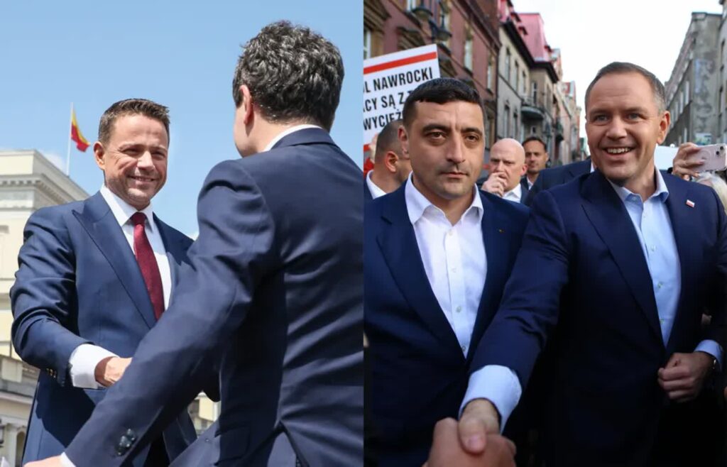 Rafał Trzaskowski i Nicusor Dan; Karol Nawrocki i George Simion Fot. PAP/Leszek Szymański/Kasia Zaremba