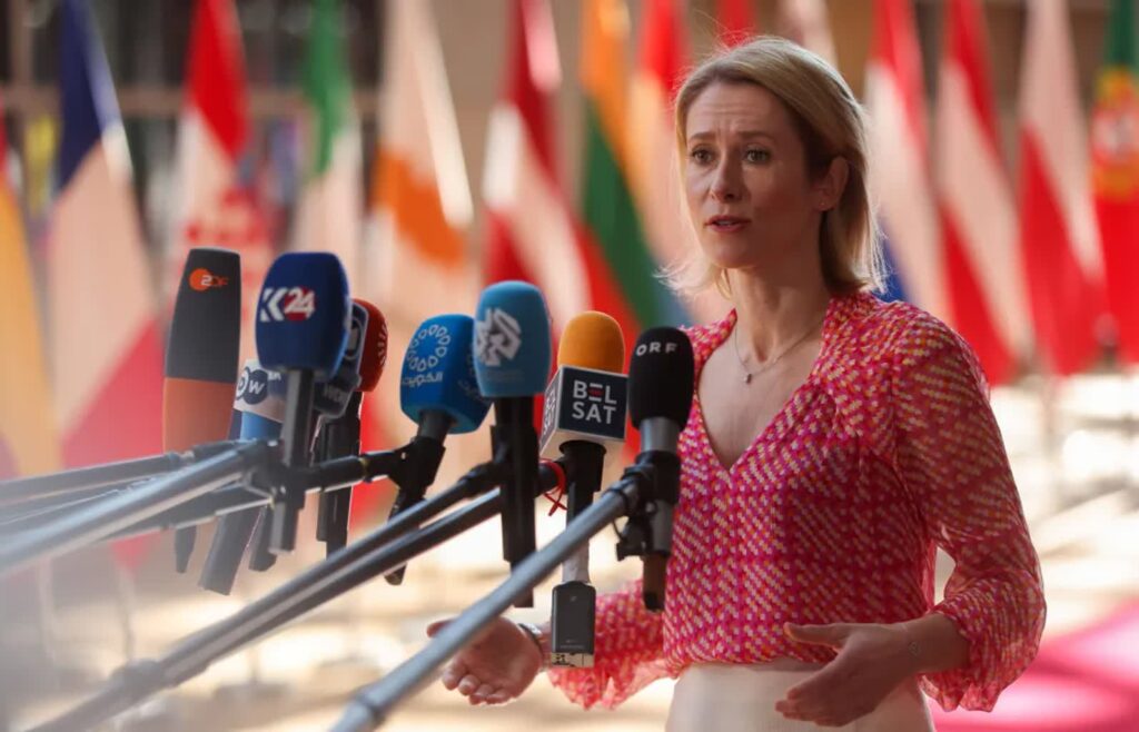 Szefowa dyplomacji UE Kaja Kallas. Fot. PAP/EPA/ OLIVIER HOSLET