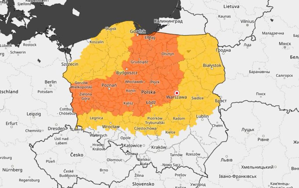 Nad Polskę ciągną burze z gradem - mapa ostrzeżeń IMGW na 2 maja 2025 r. (IMGW)