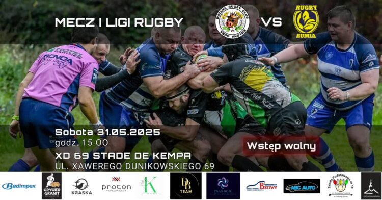 Na pożegnanie z I ligą zaległy mecz z Arką Rumia 9 plakat meczowy: Wataha Rugby Club Zielona Góra
