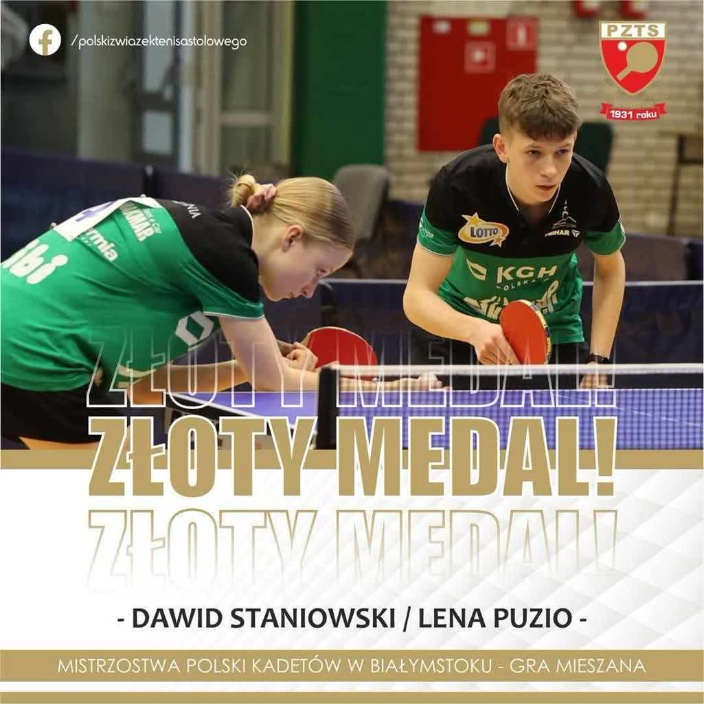 Bogaty dorobek zielonogórskich tenisistów stołowych w MP kadetów