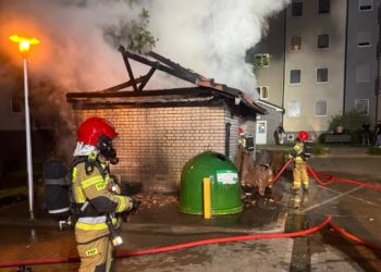 Pożar na Europejskim. Spłonęło auto i altana śmietnikowa [ZDJĘCIA] Radio Zachód - Lubuskie