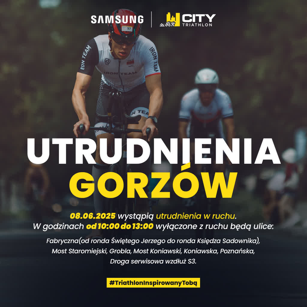 Dziś w Gorzowie triathlon. Kierowców i pasażerów czekają utrudnienia Radio Zachód - Lubuskie