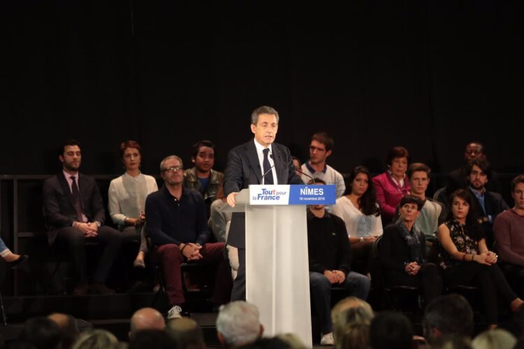 Francja. Były prezydent Nicolas Sarkozy pozbawiony Legii Honorowej 9 Nicolas Sarkozy podczas wystąpienia w 2016 r. (x.com/NicolasSarkozy)