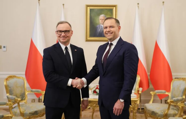 Prezydent zwołuje Radę Bezpieczeństwa Narodowego. Weźmie w niej udział Nawrocki 9 Prezydent Andrzej Duda i prezydent elekt Karol Nawrocki. Fot. PAP/Paweł Supernak