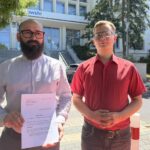 Lubuscy działacze Partii Razem domagają się odwołania marszałka Marcina Jabłońskiego (fot. Agata Duszyńska)