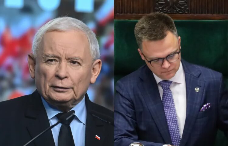 Jarosław Kaczyński i Szymon Hołownia Fot. PAP/Piotr Nowak/Tomasz Gzell