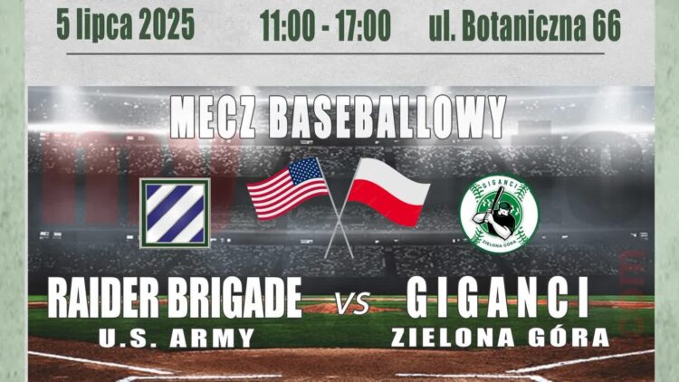 Pierwszy w Zielonej Górze mecz baseballowy: Giganci kontra żołnierze amerykańscy 9 grafika: Giganci Zielona Góra