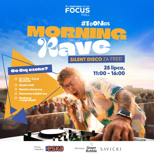 Poranne Silent Disco przy galerii handlowej Radio Zachód - Lubuskie
