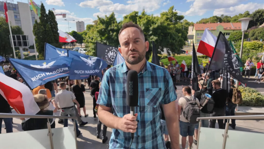 Zielonogórzanie o nielegalnych imigrantach. W tle protest i kontrmanifestacja Radio Zachód - Lubuskie