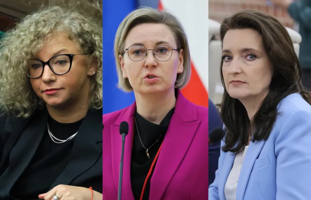 Katarzyna Kotula, Adriana Porowska i Marzena Okła-Drewnowicz Fot. PAP/Paweł Supernak/Rafał Guz