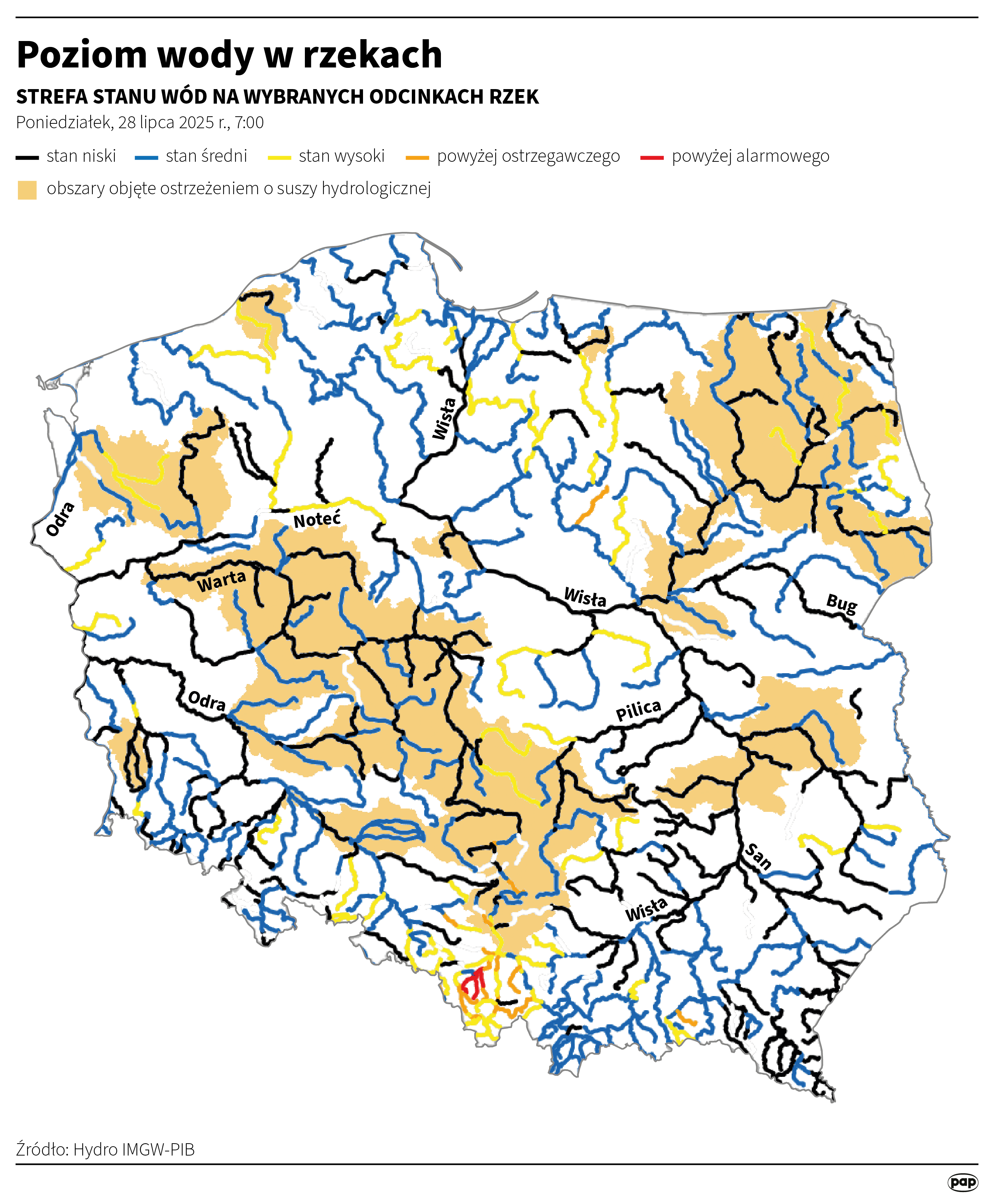 Przekroczenie stanów alarmowych na śląskich rzekach. IMGW ostrzega