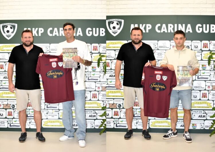 Nowi piłkarze Cariny – Robson Ricardo (z lewej) oraz Bartosz Zynek (z prawej); fot. Facebook/MKP Carina Gubin