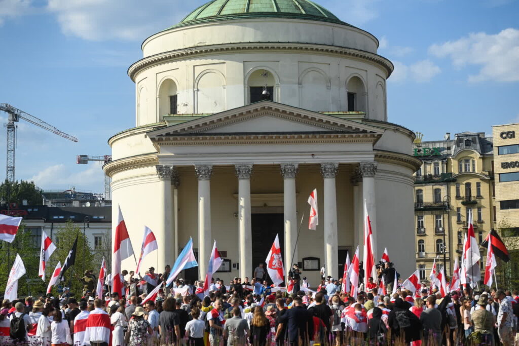 Białoruski Marsz Wolności w Warszawie (PAP/Piotr Nowak)