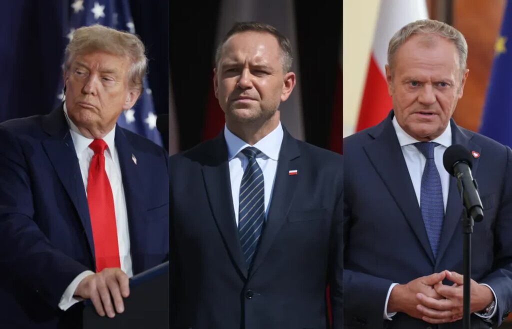 Donald Trump, Karol Nawrocki i Donald Tusk Fot. PAP/EPA/PAP/EPA/GAVRIIL GRIGOROV/SPUTNIK/KREMLIN POOL/POOL/Leszek Szymański/Paweł Supernak