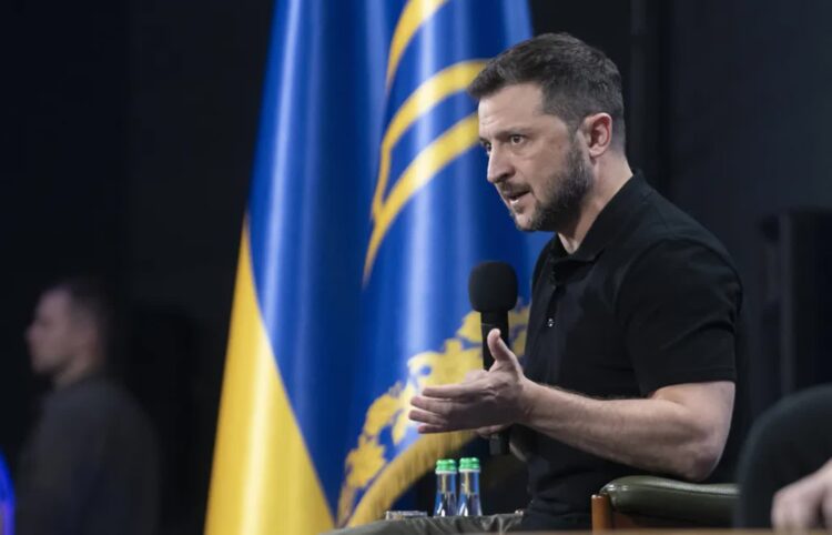 Prezydent Ukrainy Wołodymyr Zełenski. Fot. PAP/EPA/ MAXYM MARUSENKO