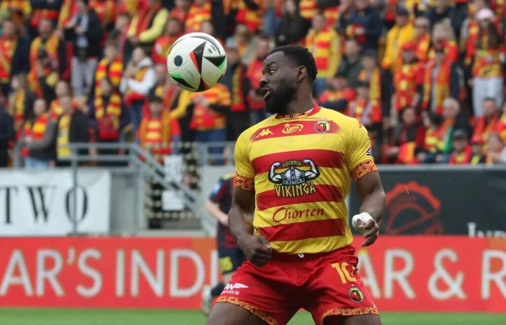 Afimico Pululu z Jagiellonii Białystok. Fot. PAP/ Artur Reszko