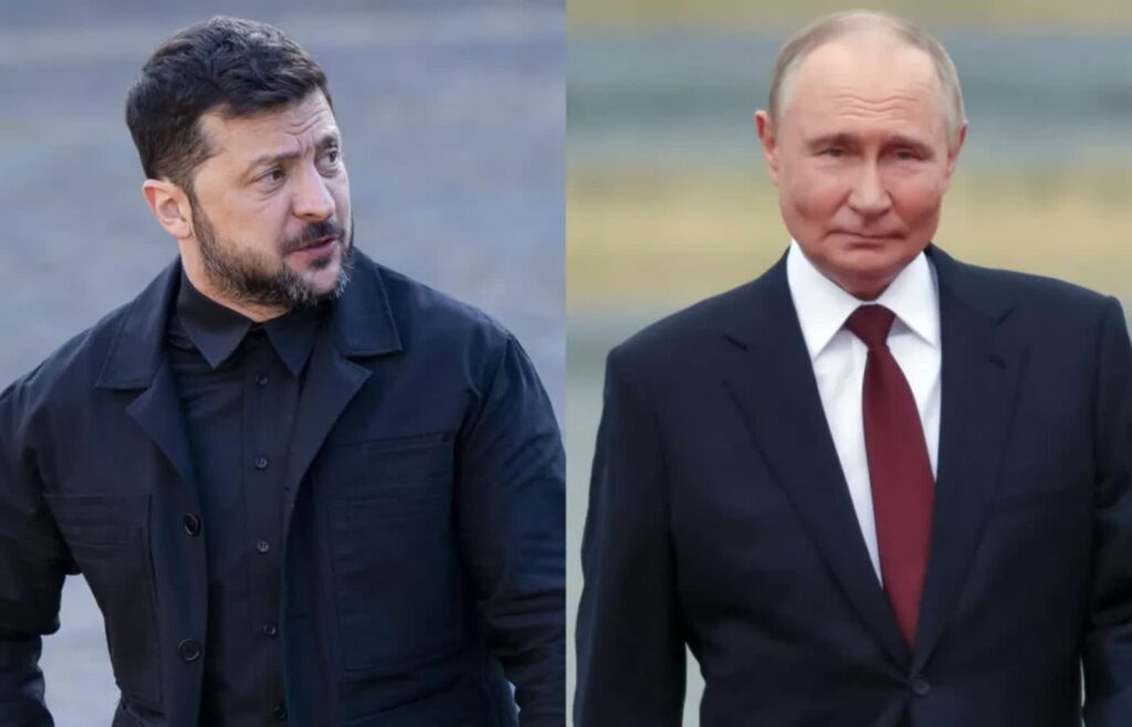 Wołodymyr Zełenski i Władimir Putin. Fot. PAP/EPA/FREEK VAN DEN BERGH/GAVRIIL GRIGOROV/SPUTNIK/KREMLIN POOL