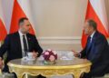 Prezydent Karol Nawrocki i premier Donald Tusk podczas spotkania Fot. PAP/Paweł Supernak