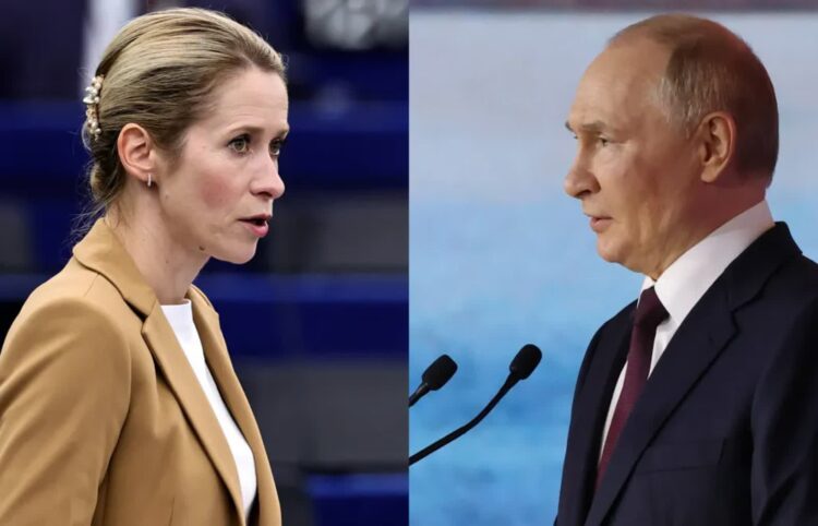 Putin zagroził Zachodowi w sprawie sił pokojowych. Kallas odpowiada 9 Szefowa unijnej dyplomacji Kaja Kallas i prezydent Rosji Władimir Putin. Fot. PAP/EPA/RONALD WITTEK