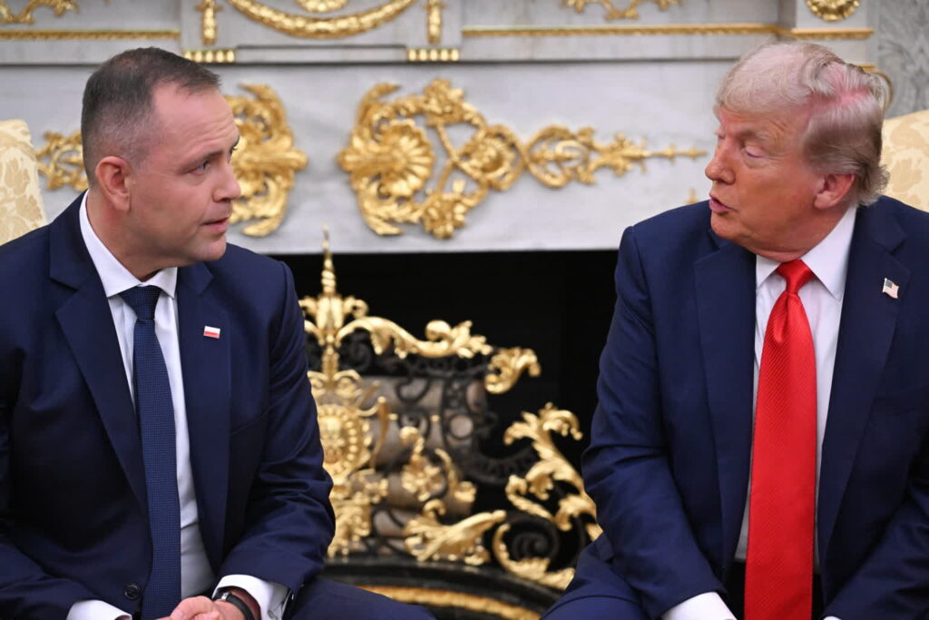 Spotkanie Karola Nawrockiego z Donaldem Trumpem w Białym Domu (PAP/Radek Pietruszka)