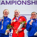 Faustyna Kotłowska na podium - fot. Bartłomiej Zborowski / PZSN START