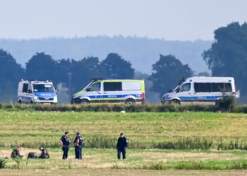 Według informacji wojska mogło dojść do 21 naruszeń polskiej przestrzeni powietrznej 17 MIEJSCE UPADKU DRONA. Fot. PAP/Wojtek Jargiło