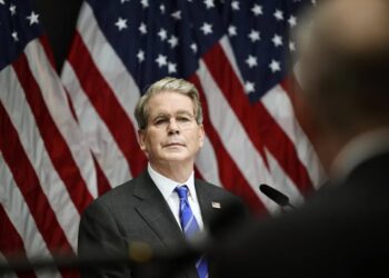 Minister finansów USA Scott Bessent. Fot. PAP/EPA/Magnus Lejhall SWEDEN OUT