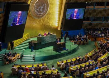 Trump o wystąpieniu w ONZ: awaria ruchomych schodów i telepromptera była sabotażem 15 Donald Trump. Fot. PAP/Leszek Szymański