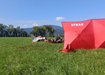 Wypadek awionetki pod Żywcem. Nie żyją dwie osoby 11 Fot. Komenda Powiatowa PSP w Żywcu/FB